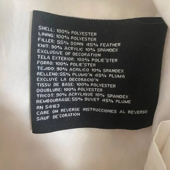 GUESS White Down & Feather Puffer Jacket – Size L (Lightweight Warm Winter Coat) - Picture 9 of 11